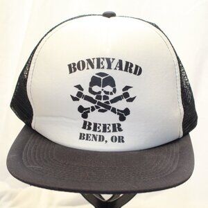 Boneyard Beer Bend Oregon Black and White Foam Front Mesh Trucker Snapback Hat